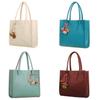 Chic And Stylish Candy Color Pu Leather Tote For Women With Floral Design