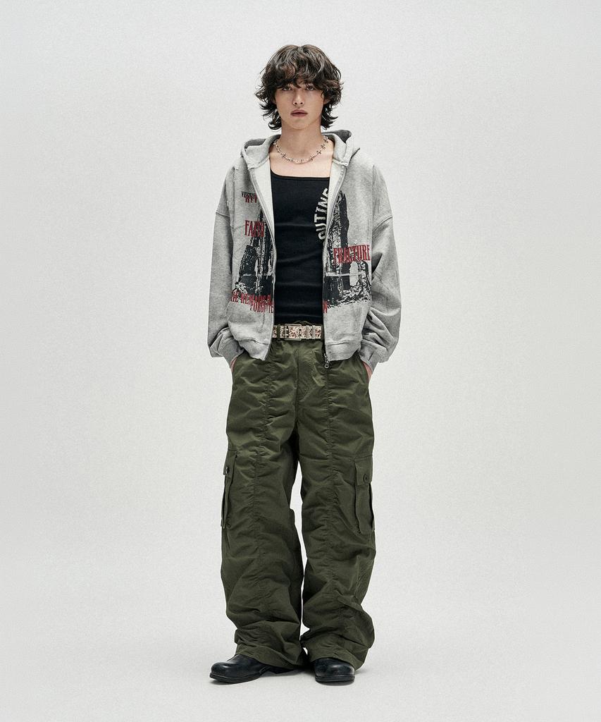 NOT4NERD Contour Shirring Nylon Cargo Pants - Khaki