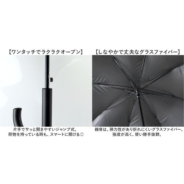 ATTAIN Long Sunny Umbrella 70cm Sunny or Rainy Umbrella Off White Men's