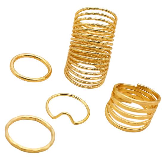 5 шт. женские кольца на костяшки пальцев с несколькими кругами, простые регулируемые эластичные кольца на палец, ювелирные аксессуары