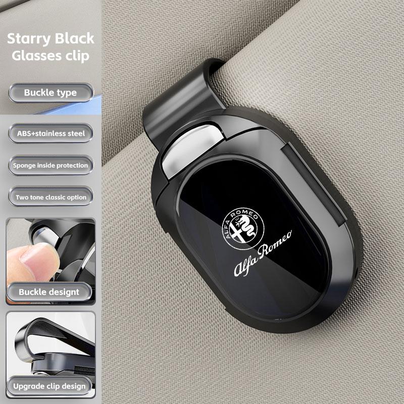 AAACN1 Car Sunglasses Clip Sun Visor Glasses Holder Card Ticket Storage For Alfa Romeo giulietta 159 mito giulia stelvio 147 Accessorie