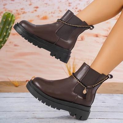 2024 Новая Мода Женские Ботинки с Круглым Носком Зимние Ботфорты Женские Ботинки Повседневные На Среднем Каблуке Профессиональная Верхняя Одежда Zapatos