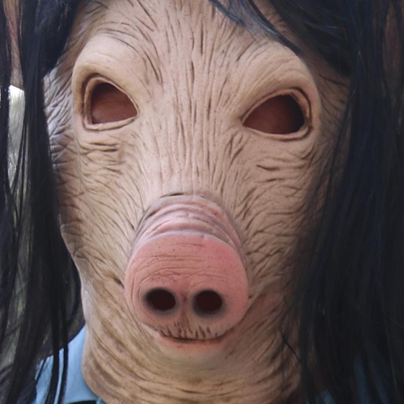 Halloween Mask: Saw Killer Pig Head Mask, Scary Animal Headgear, Funny Party Wild Boar Head Prop