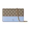 GG Marmont Дизайн Color Block Латунная Фурнитура Застежка-кнопка Холст и Кожаная Отделка Кошелек-сумка через плечо Женский кошелек 790060-AADQG-4947