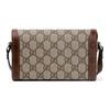 Gucci Мини-сумка через плечо с логотипом Horsebit 1955 из канвы и кожи, унисекс, коричневый эбеновый цвет, 699296-92TCG-8563