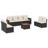 VidaXL Salon de Jardin avec Coussins 9 pcs, Canapés de Terrasse, Ensemble de Meubles de Patio, Mobilier d'Extérieur, Noir 3258297