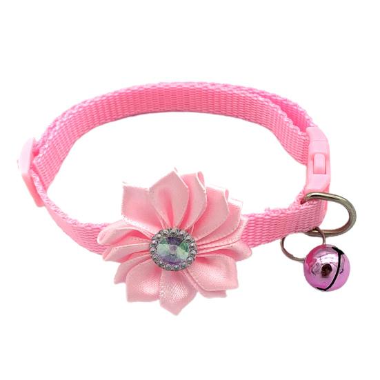 Тонкая работа, ошейник для кошек, инкрустированный стразами, красивые домашние собаки, цветочный узор с колокольчиком