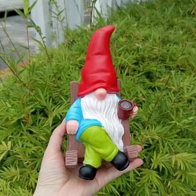 Садовый гном Юшенг, фигурка из смолы, пьющий кофе, скульптура гнома, уличная статуя гнома для украшения террасы, сада в помещении