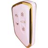For VW Volkswagen Key Fob Cover Key Fob Shell With KeyChain Fit For VW ID4 ID3 MK8 Golf GTI Skoda Octavia Smart Key (Gold-White)