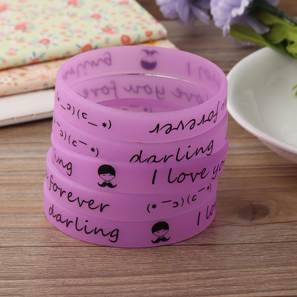 1/5/10pcs Party Glow In The Dark Shine Rubber Bangle Silicone Bracelet Luminous Wristband Silica Gel