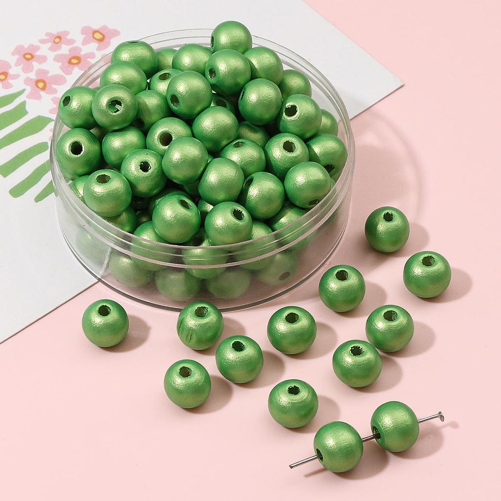 30 шт., 10 мм, круглые бусины из натурального дерева, перламутровые, окрашенные, для подвесок, браслета, ожерелья, бахрома, художественное ремесло, украшенные аксессуары ручной работы «сделай сам»