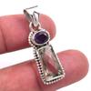 Natural Green Amethyst, Amethyst 925 Solid Sterling Silver Pendant 1.25" v0M87