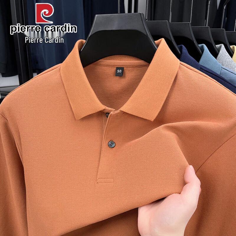 Pierre Cardin Мужская хлопковая рубашка-поло с длинным рукавом 100%