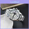 Gd282 Men's Quartz Steel Belt Watch Holiday Calendar Business Casual Blue Glass Logo Print Available Characters)