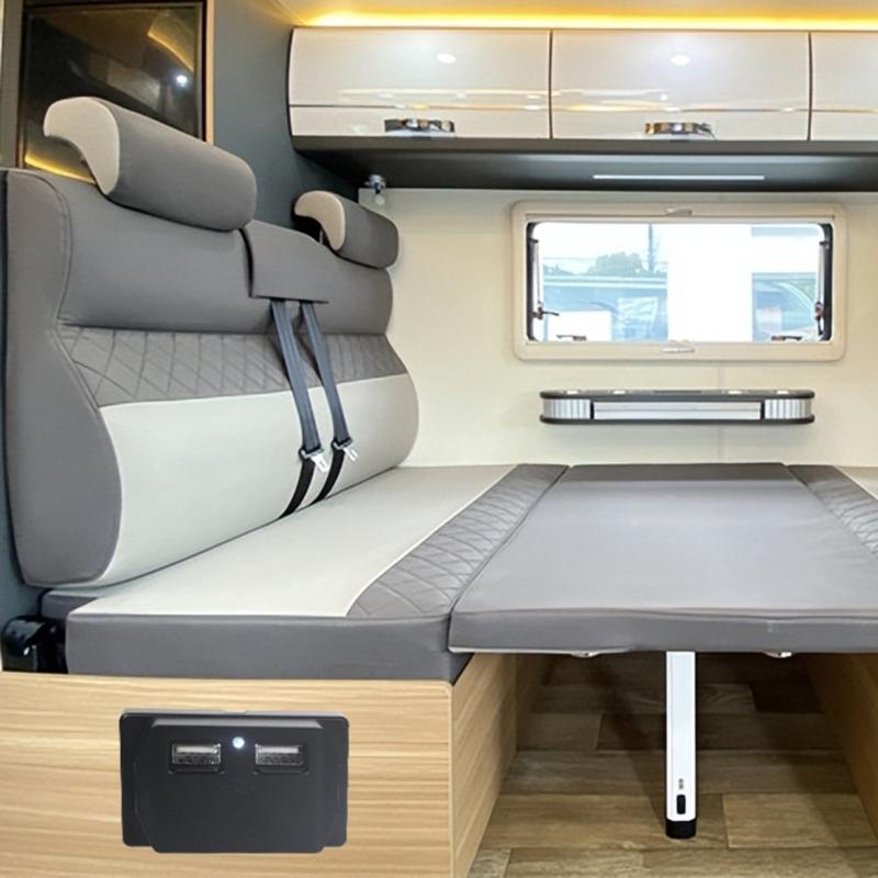 3.1A 12-24V Twin USB Port Fast Chargers Socket Power Outlet Panel for Car RVs