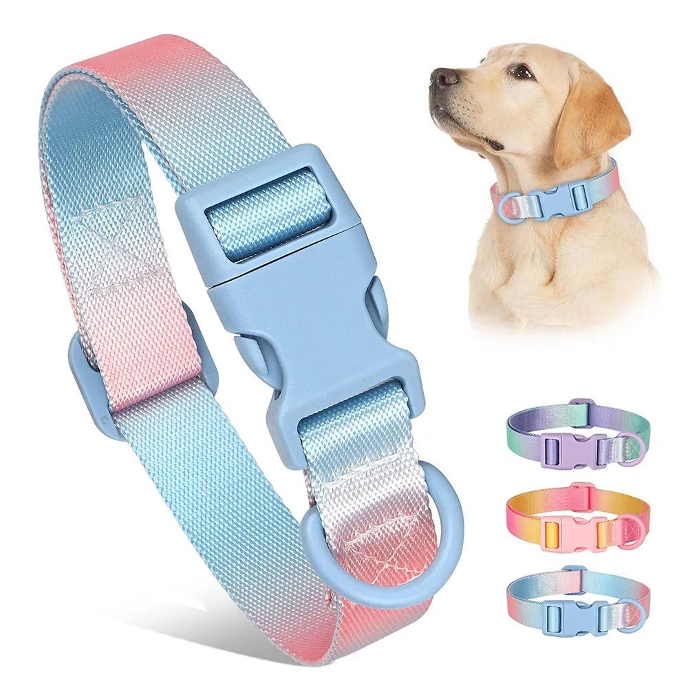 With Buckle Dog Collar Nylon Pet Dog Necklace Durable Pets Collars Small Medium Large Dogs