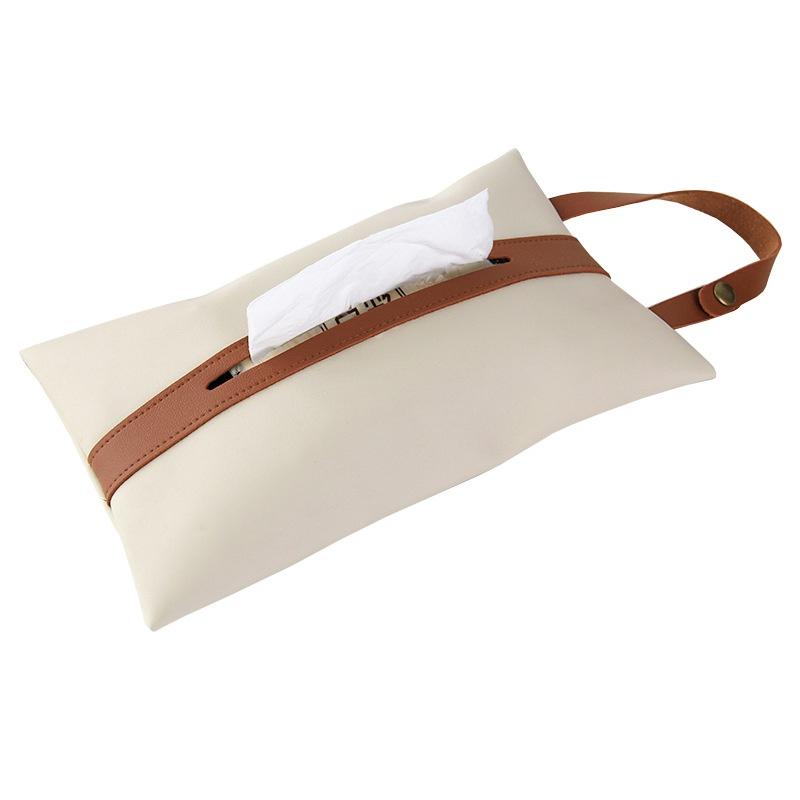 Simple Tissue Cover Car Tissue Box Paper Bag Hanging Home Decoration Tissue Cover Leather Tissue Box