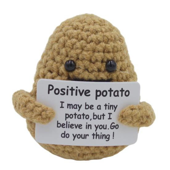 Вязаная крючком Позитивная картофельная игрушка Эмоциональная поддержка Милое вязание крючком Вязание Позитивная жизнь Овощная кукла Снятие стресса Утешающее украшение ручной работы