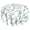 Spring Floral Teal Sage Green Tablecloth Round 60 Inch Watercolor Eucalyptus Leaf Round Table Cloth Wrinkle Resistant Washable