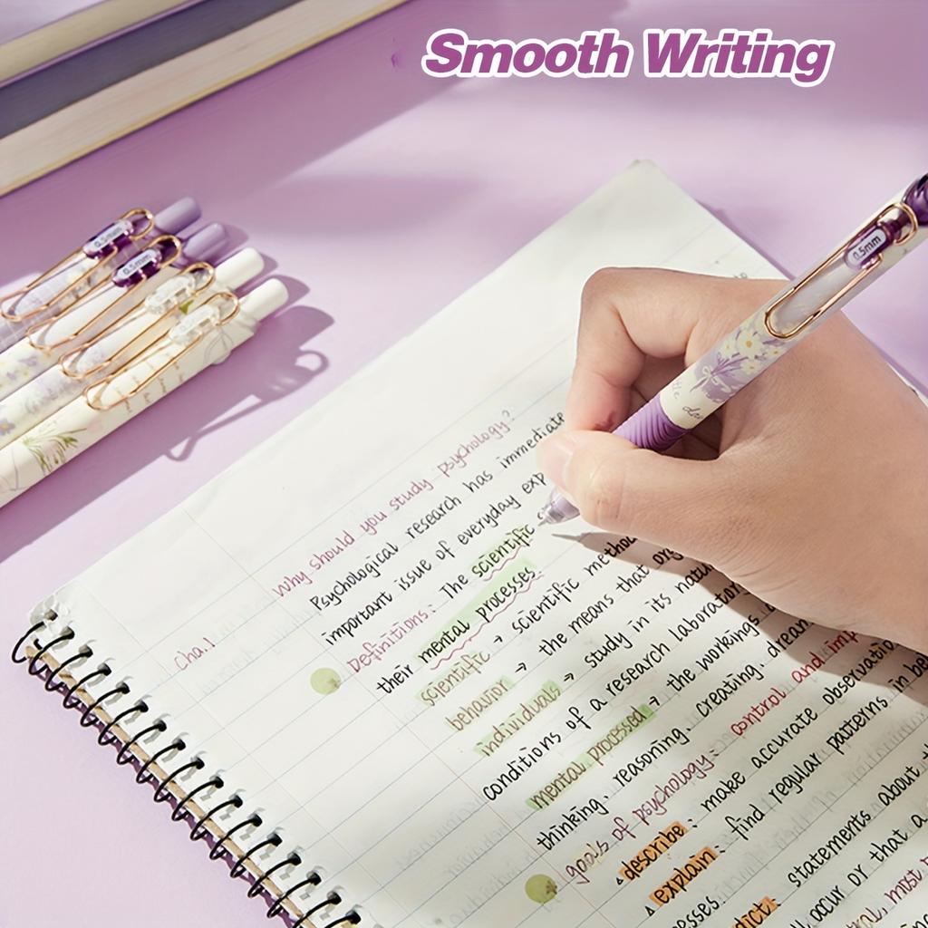 4 шт. Милые гелевые ручки Выдвижные Милые гелевые ручки 0,5 мм Быстросохнущие ручки с черными чернилами с плавным письмом Подходят для офиса, школы и учебных принадлежностей