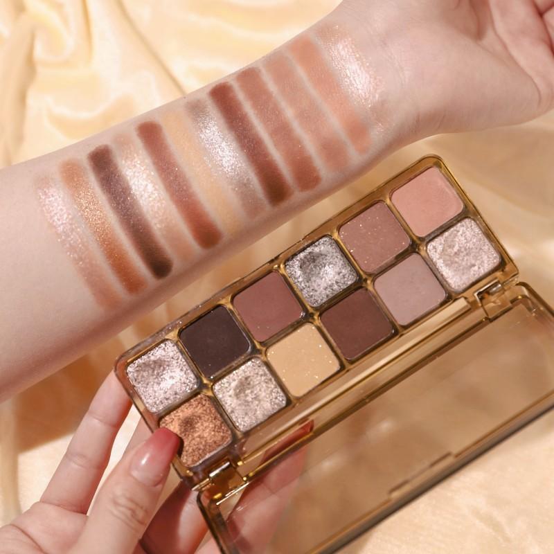 12 Colors Glitter Eye Shadow Palette Makeup Earth Matte Pigmented Powder Multiple Color Eye Shadow Long Lasting Beauty