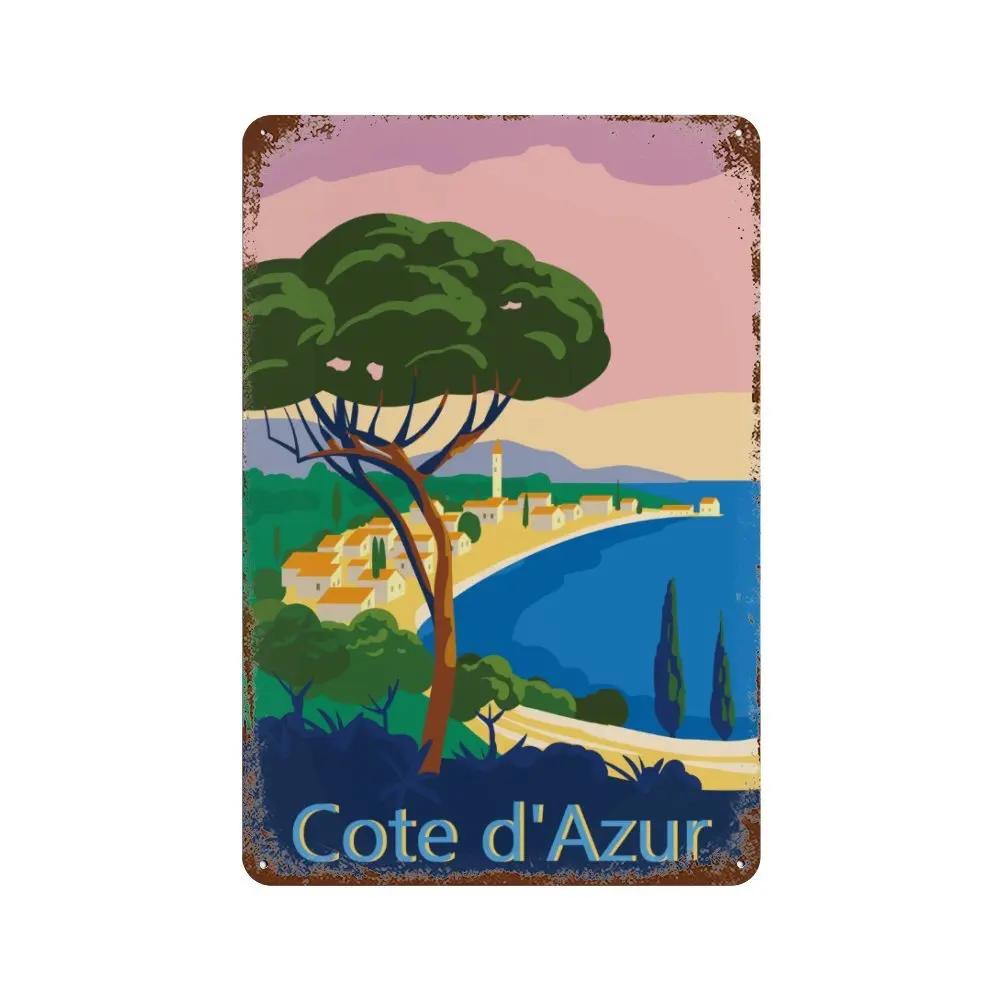 Путешествия Города Табличка Металлические Знаки Винтажный Плакат Япония Таиланд Италия Пейзаж Ретро Тарелка Искусство Живопись Домашний Бар Паб Клуб Декор