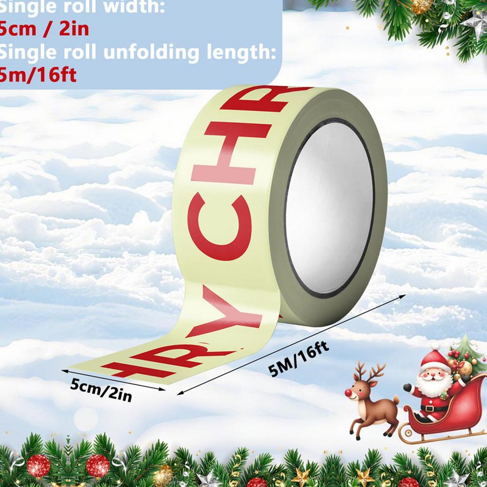 16,4 фута Рождественская предупреждающая лента Сделай сам Рождественская светящаяся в темноте декоративная предупреждающая лента Светящаяся праздничная декоративная лента в рулоне