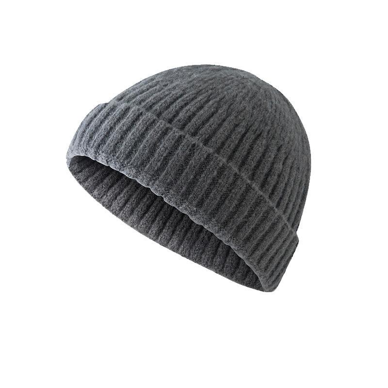 Hat Knitted Hat Women's Autumn and Winter Trendy Brand Core-spun Yarn Cold Hat Men's Yuppie Melon Skin Headhat