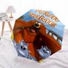 Personalized Name Grizzy Bear Print Umbrella - Automatic Open/Close, Eight-Rib Durable Frame, Automatic Folding Umbrella