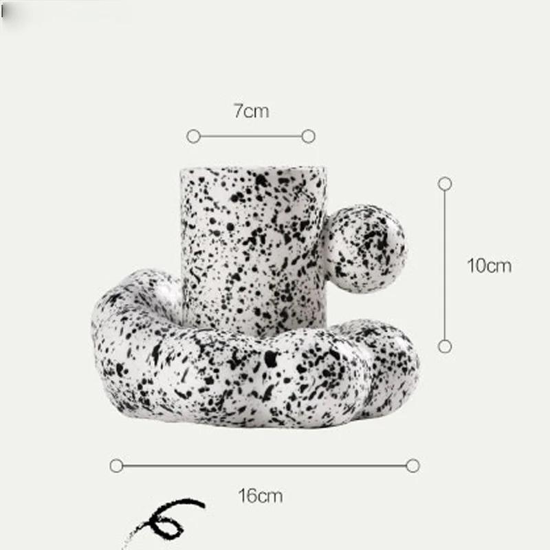 Главная Керамическая кружка Креативная форма Завтрак Кофейная чашка Пара Молочная чашка 280 мл Кофейная кружка Украшение гостиной Обеденная посуда