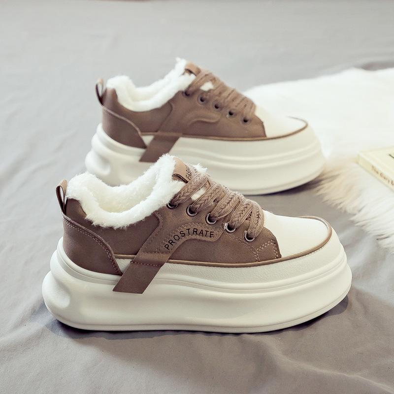 Модные белые женские зимние кроссовки плюшевые сноубутсы новые женские зимние ботинки мех хлопок обувь женские ботильоны botas mujer
