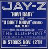 12-дюймовая пластинка JAY-Z - Hovi Baby / U Don't Know (Ремикс) DEFR157331PROMO Roc-A-Fella Rec 2002 США Рэп и Хип-Хоп/R&B Б/У
