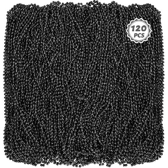 Bead Necklace, 120PCS Mardi Gras Beads, 33" Colorful Mardi Gras Beads Necklaces, Women Men Party Costume Accessories Parade Throws Bulk Party Favors