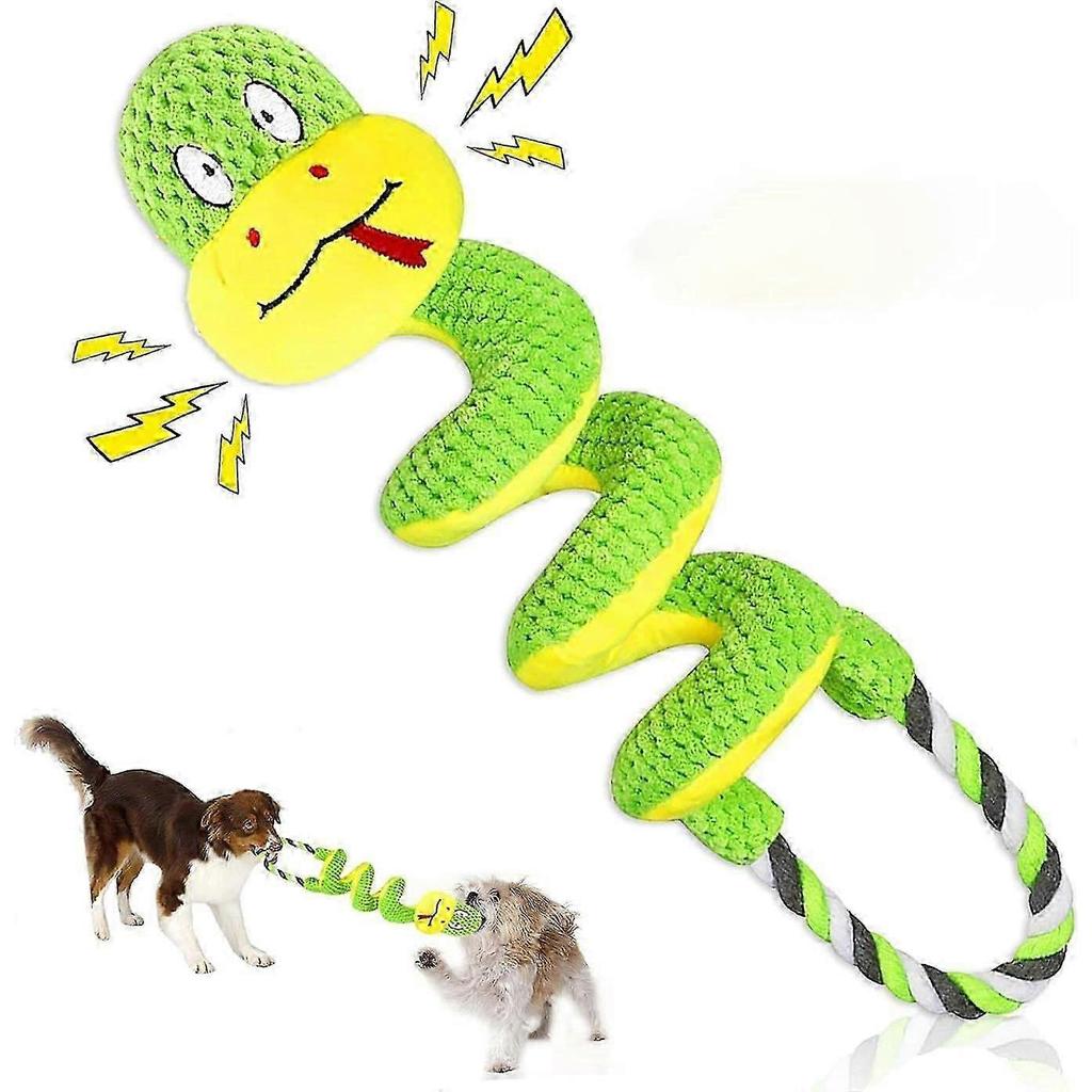 Squeaky Dog Toys, Chew-Resistant Dog Rope Toy with Squeaker & Crinkle Paper, Interactive Squeaky Tug of War Doggie Toy, Dog Toys for Small, Medium, an