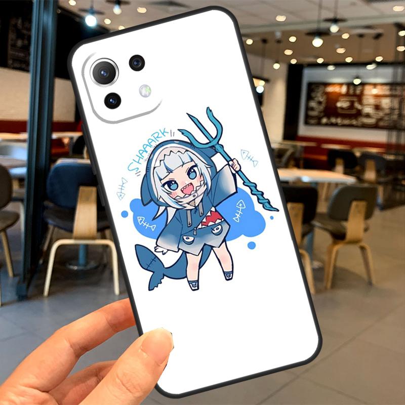 Anime Hololive Gawr Gura Case For Xiaomi 13 14 15 Ultra 11T 12T 13T 14T Pro POCO X7 Pro X3 X5 X6 F5 F6 M6 Pro Coque