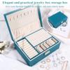 Pu Large Creative Jewelry Box For Women Girls, Double-Layer Lockable