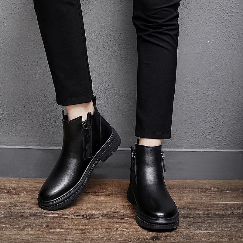 Модный бренд кожаная обувь дизайнер мужские ботинки ручной работы на молнии деловая обувь высокий верх повседневные удобные шерстяные кожаные кроссовки