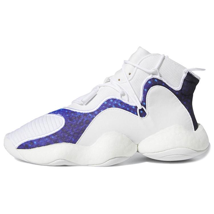adidas Оригинальные Crazy BYW J Амортизация Высокие Детские Баскетбольные Кроссовки Бело-Синие Подростковые CG6755