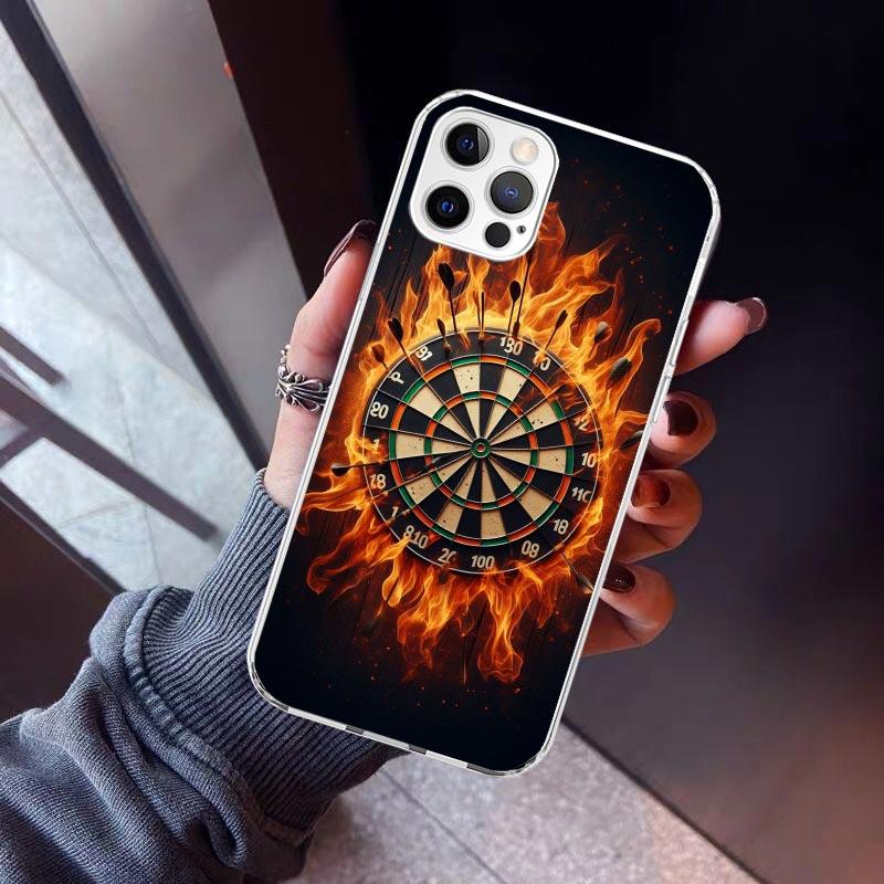 Darts Aesthetics Wire Target Phone Case For iPhone 17 Air 11 13 Mini 14 15 Plus 16 12 Pro Max 16E SE 7 8 Pattern Soft TPU Back C
