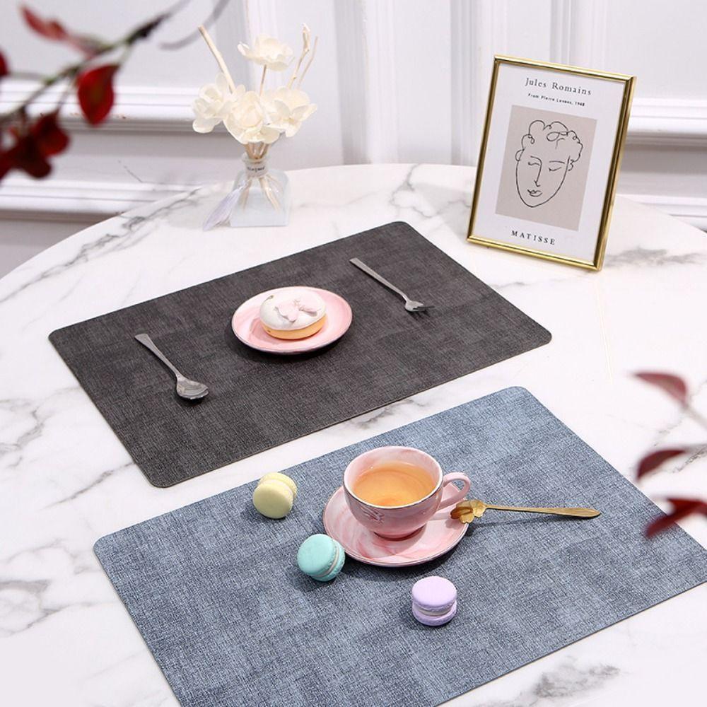 PU Leather Placemats Anti Slip Coaster Creative Dining Table Place Mats Household