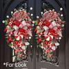Sweet Christmas Wreath Garland Candy Cane Bow Ornament Xmas Front Door Hanging Wall Home Decor