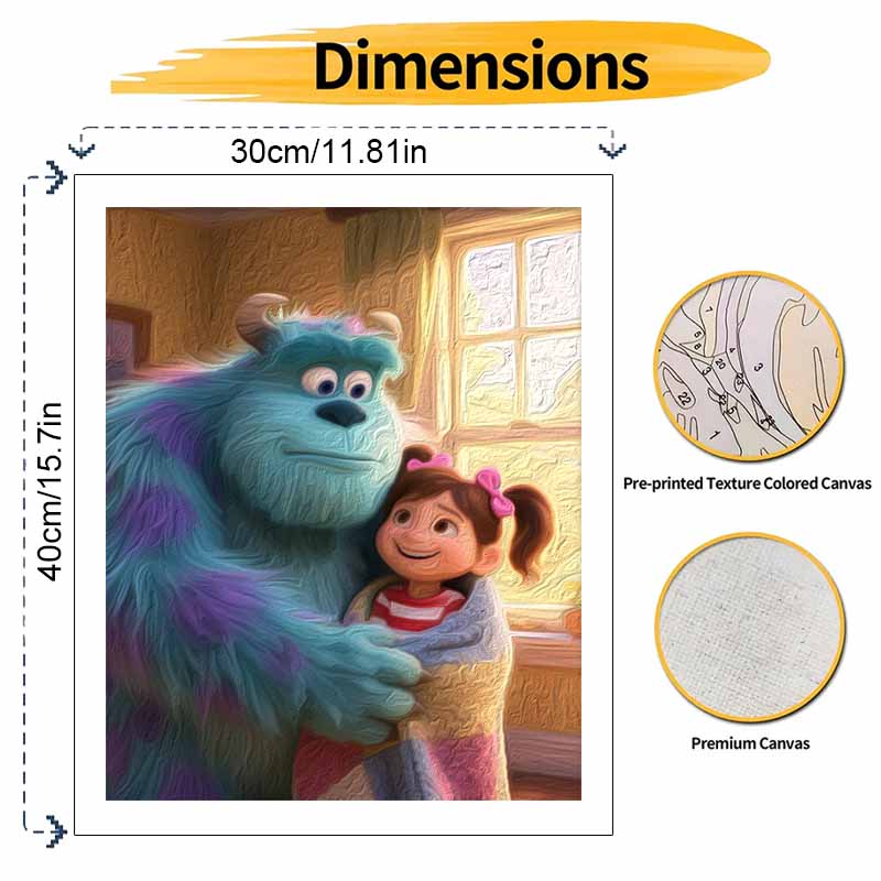 Disney Монстр и девушка масляная живопись ручная роспись раскраска ручная работа DIY домашний декор подарок