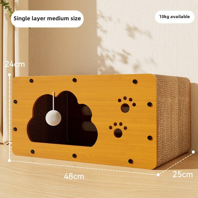 Новая интегрированная кошачья игровая и сонная доска Mansion Villa, двухслойная деревянная кошачья когтеточка, многофункциональное кошачье гнездо, устойчивая к царапинам игрушка для домашних животных