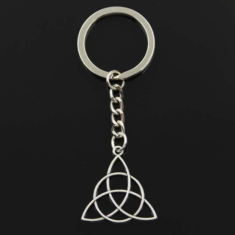 Модный брелок для ключей 30 мм, металлический брелок для ключей, ювелирные изделия, античная бронза, амулет с кельтским узлом, кулон 30x28 мм