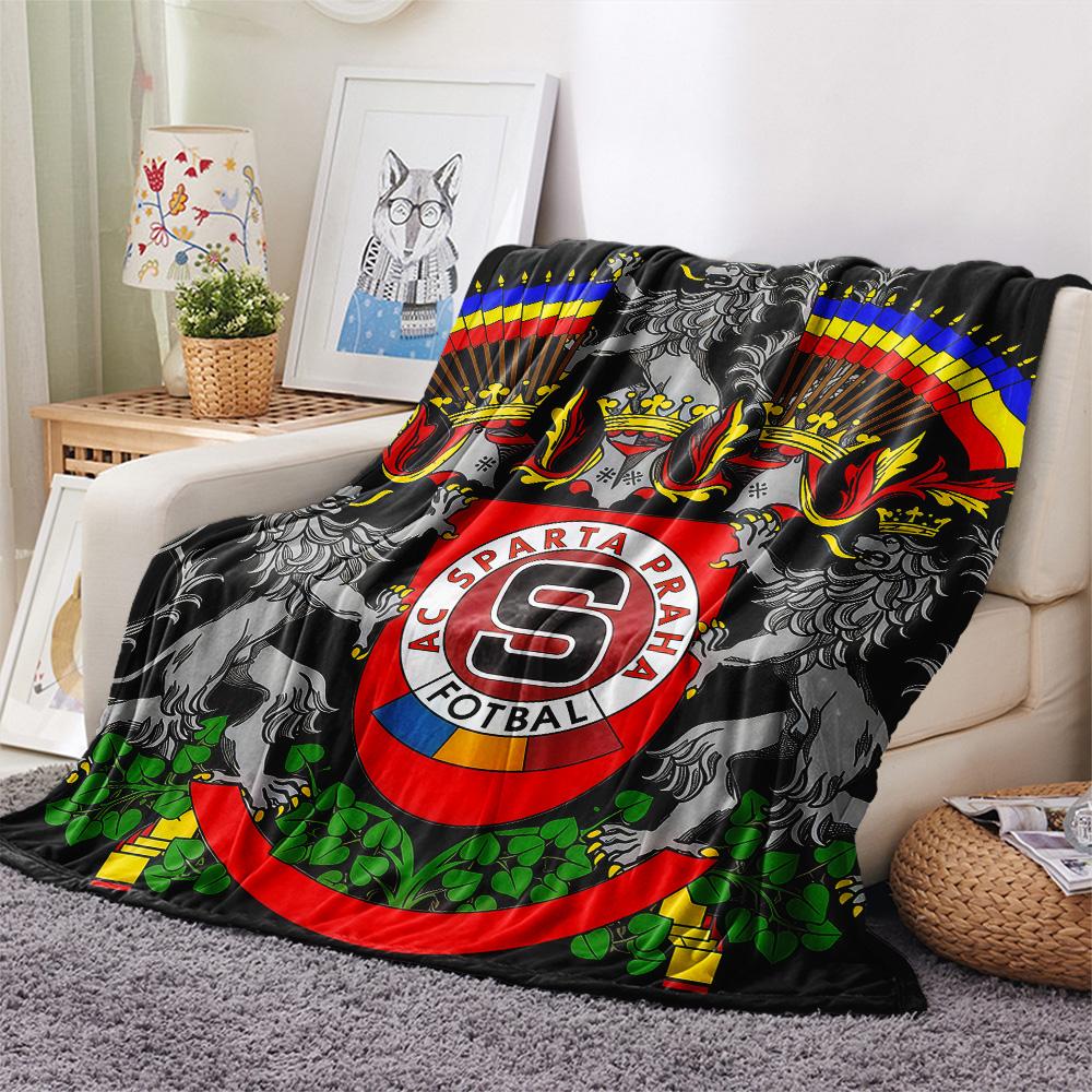 AC Sparta Praha logo FlAannel Blanket, High quality Comfortable for All Seasons, Home Decor, Warmth and Comfort