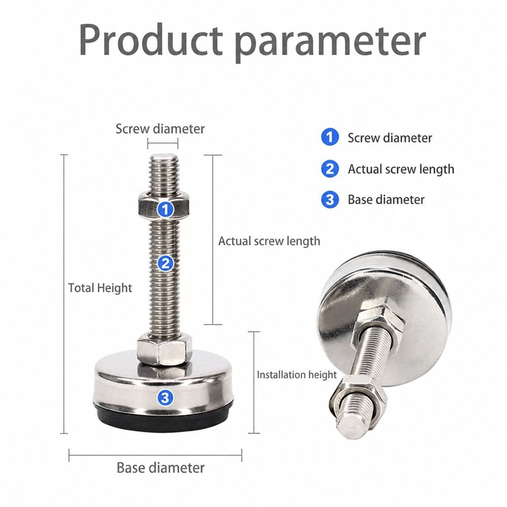 1Pcs 304 Stainless Steel Furniture Leveling Foot Table Leg Leveler for Office Household Leveling
