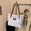 2025 Fashion New Girl Commuter Tote Bag Handbag Fashion Cute Cherry Print Women's Shoulder Bag