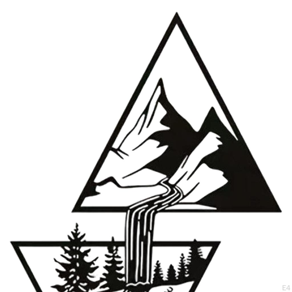 Landscape Wall Decor Iron Sign Black 9.8x4.5inch Decorative Hanging Decoration for Housewarming