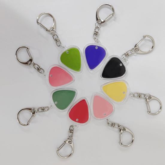 1/2/3Pcs Guitar Pick Holder Keychain Portable Travel Hanging Clear Plastic Pick Storage Case Metal Key Ring Guitarists Guitar Lovers Gift