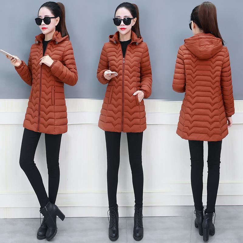 Plus Size Ladies Fashion Winter Coat Women Down Cotton Hooded Jacket Woman Casual Warm Outerwear Jackets Female Girls Black Clothes